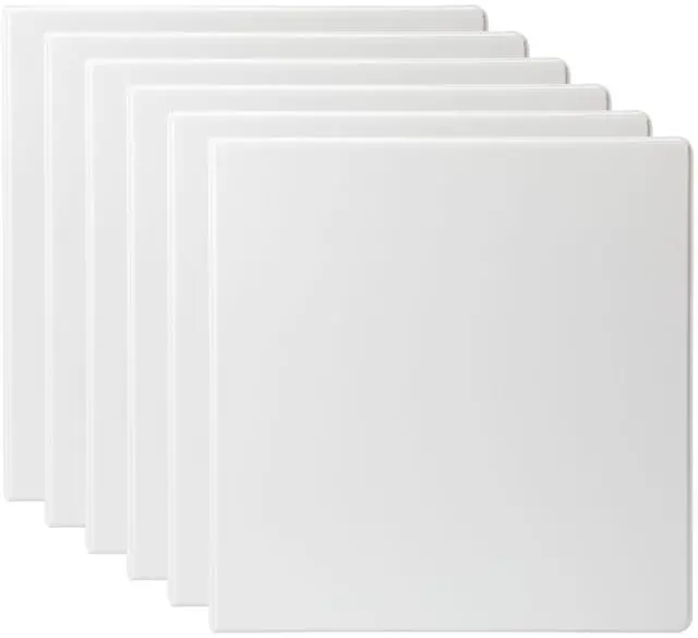 Main image of Pen + Gear Durable View Binder, 3-Ring, 2 Inch Slant D-Ring, White, 6 Pack