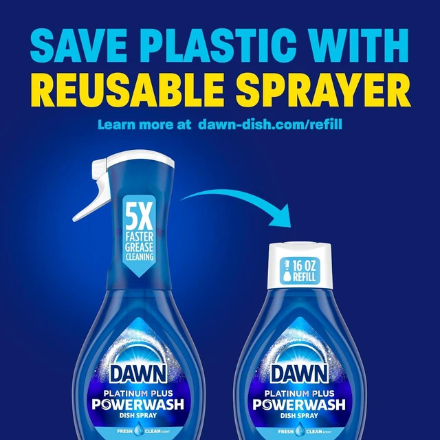Alt view image 6 of 7 - Dawn Platinum Powerwash Dish Spray, Dish Soap, Fresh Scent, 16 Fl Oz