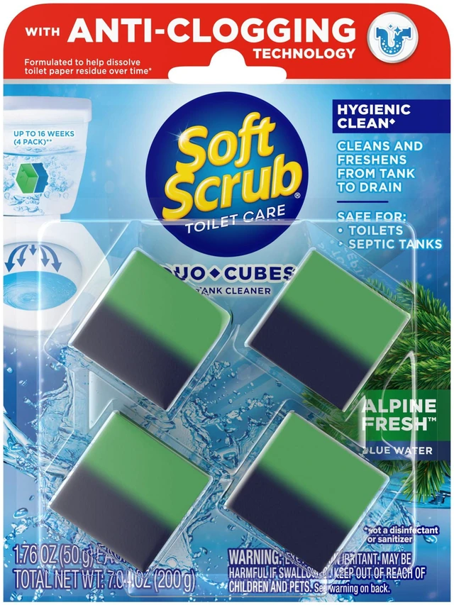 Main image of Soft Scrub in-Tank Toilet Cleaner Duo-Cubes, Alpine Fresh, 4Count