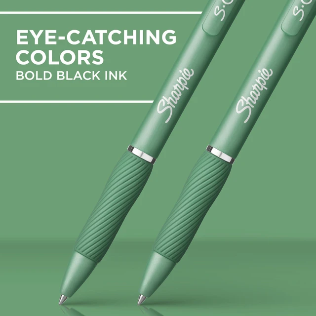 Alt view image 2 of 5 - Sharpie S-Gel Gel Pens, Green Barrel, Black Ink, Medium Point 0.7mm, 4 Count