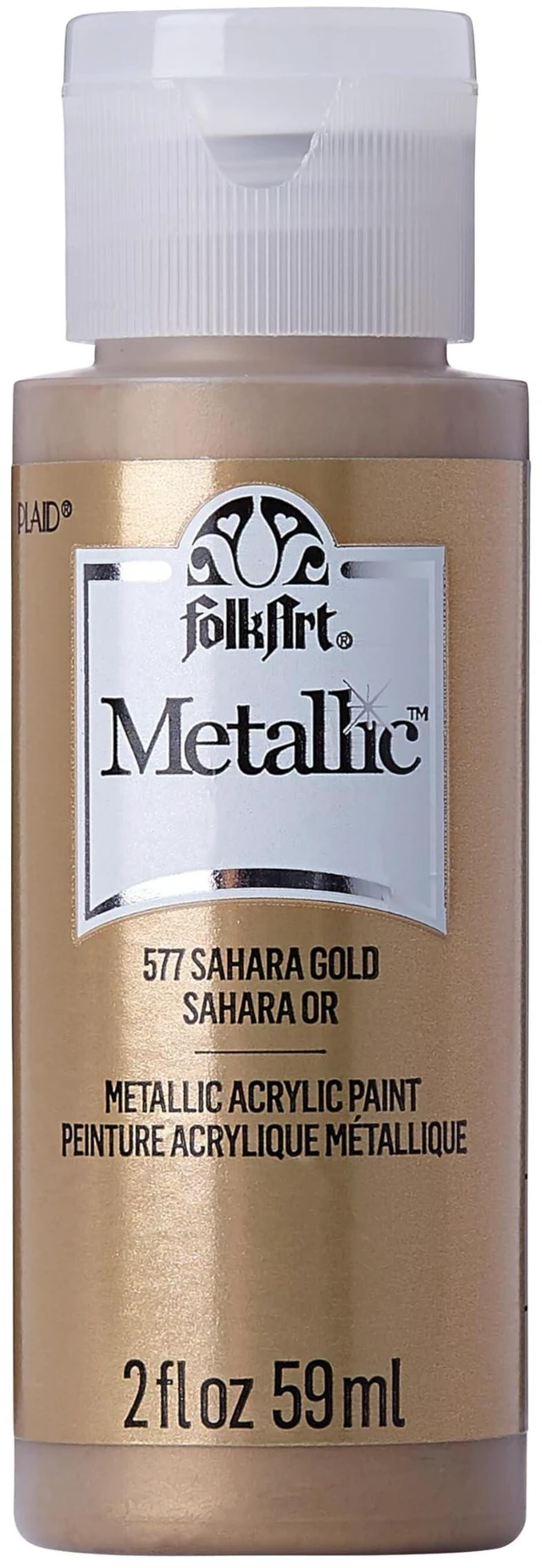 Main image of FolkArt Metallic Acrylic Paint, Sashara Gold, 2 oz, 577