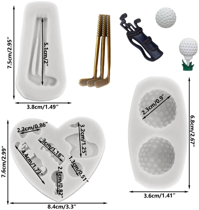 Alt view image 3 of 7 - Silicone Golf Ball Fondant Mold Set of 3