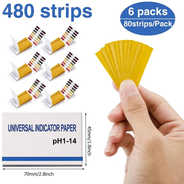 Alt view image 7 of 7 - 6 Pack pH Test Papers 480 Strips Litmus Paper Full Range 1-14