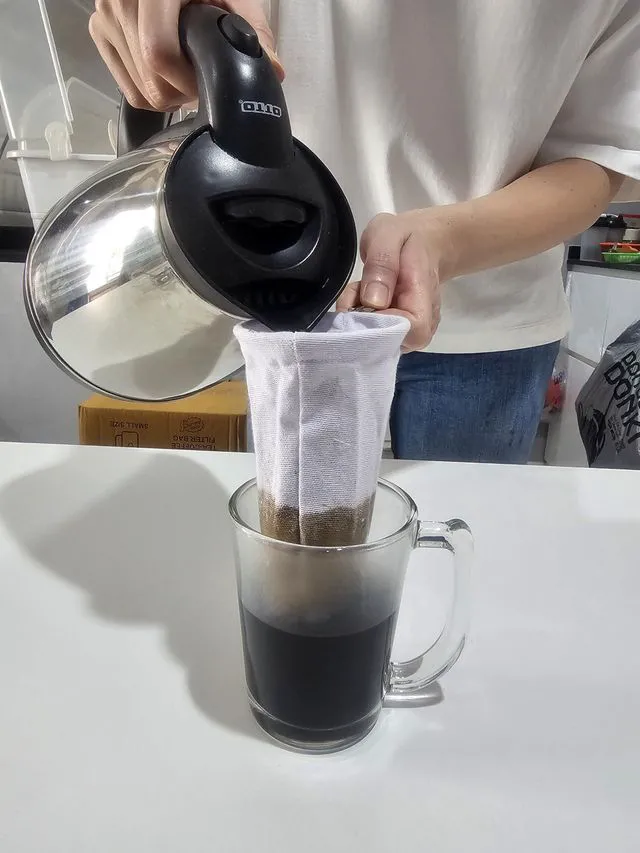 Alt view image 5 of 5 - Reusable Traditional Thai Style Cloth Tea/Coffee Filter Sock, 3.0 Inches, Pour Over Dripper Coffee Strainer