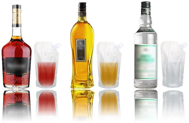 Alt view image 4 of 6 - 20 Pcs Plastic Liquor Flasks with Funnel, 16oz, Reusable Travel Drinking Alcohol Flask Pouch, Concealable Cruise Pouch