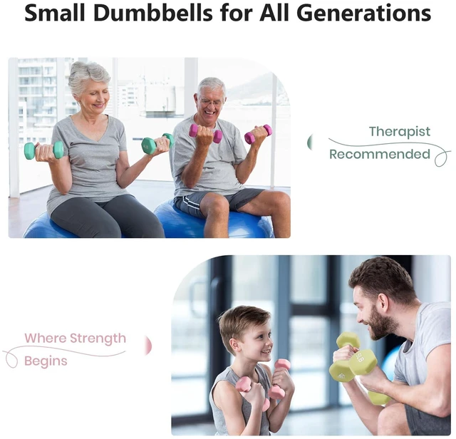 Alt view image 3 of 7 - LIONSCOOL Set of 2 Neoprene Coated Hex Dumbbells, Anti-Slip and Anti-Roll, for Strength and Resistance Training