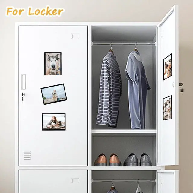 Alt view image 6 of 7 - Magnetic Picture Frame 4x6 Inches 6-Pack Black Reusable Fridge Photo Sleeves for Refrigerator Locker Office Cabinet
