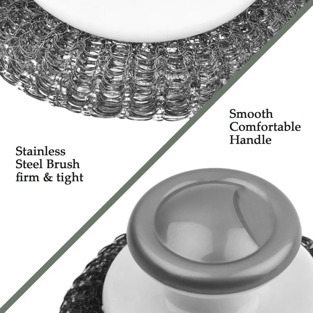 Alt view image 2 of 7 - 2 Pack Stainless Steel Wool Scrubber, Scrubbing Scouring Pad for Kitchen, Bathroom Pots, Pans, Sink (Grey)