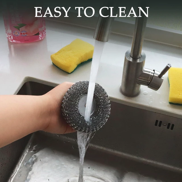 Alt view image 6 of 7 - 2 Pack Stainless Steel Wool Scrubber, Scrubbing Scouring Pad for Kitchen, Bathroom Pots, Pans, Sink (Grey)