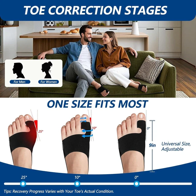 Alt view image 3 of 7 - Bunion Corrector, Big Toe Straightener 2 Pack for Women and Men