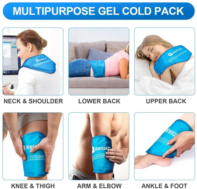 Alt view image 3 of 6 - RelaxCoo Neck Ice Pack Wrap, Reusable Gel Ice Pack for Neck and Shoulders, Cold Compress Therapy for Pain Relief, Injuries, Swelling, Bruises, Sprains, Inflammation