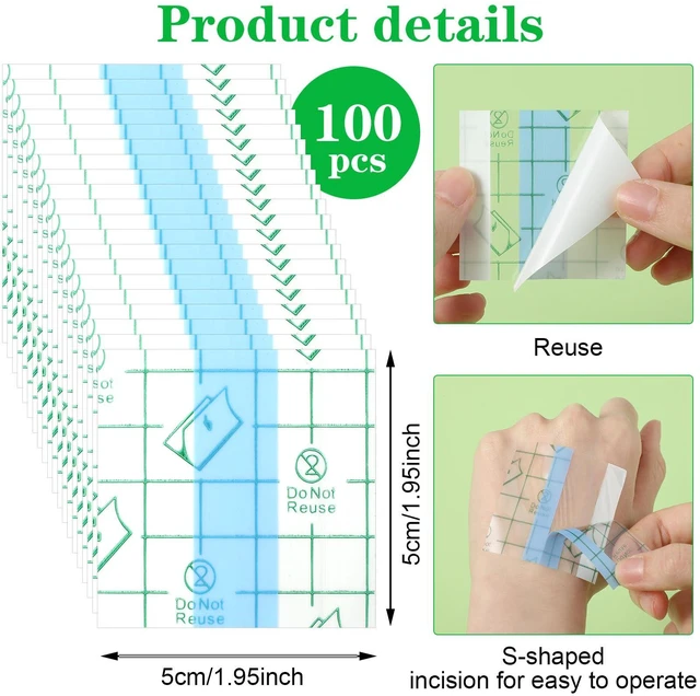 Alt view image 2 of 7 - Qianyu 100 Pieces Disposable Transparent Waterproof Makeup Mixing Palette Single Use Cosmetic Tray with Adhesive Tape for Women and Girls