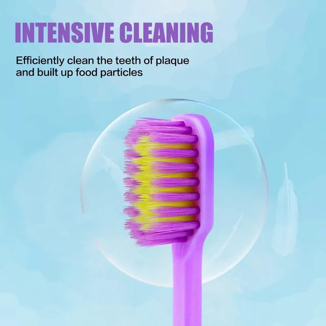 Alt view image 5 of 6 - 6 Pieces Individually Wrapped Extra Soft Toothbrush for Sensitive Teeth & Gums, 4000 Ultra-Soft Bristles, Compact Small Head, Macaron Color