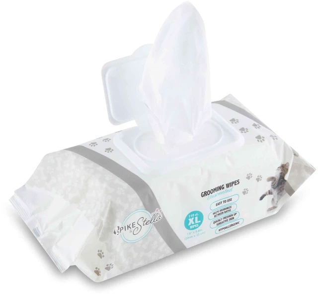 Main image of 110 Pack Pet Grooming Wipes Large & Extra-Large Sizes, Lavender, Aloe & Unscented, Hypoallergenic & Extra Durable for Dogs & Cats, 8.6"x7.8"