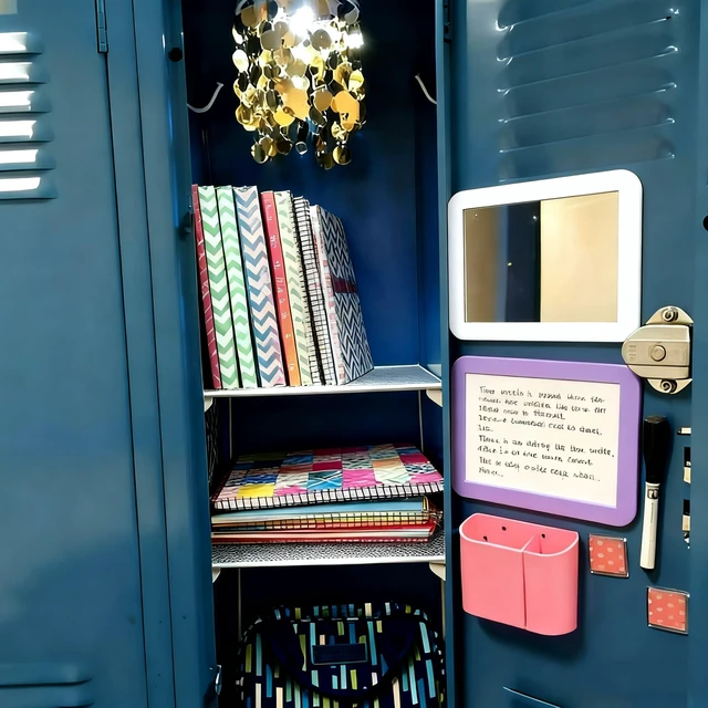Alt view image 6 of 6 - ARTLYMERS Locker Mirror Magnetic 5x7 Real Glass White