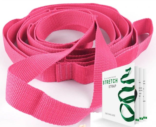 Main image of Scotamalone 10 Loops Non-Elastic Stretching Yoga Strap for Home Workout, Physical Therapy, Exercise, Pilates & Gymnastics
