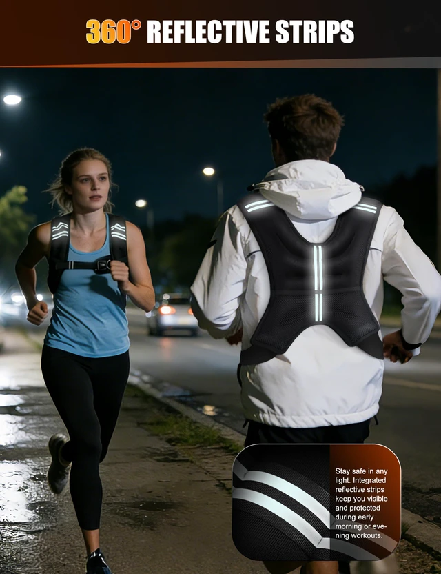 Alt view image 3 of 7 - Henkelion Adjustable Weighted Vest for Men Women Kids with Weights Included for Running, Training Workout, Jogging, Walking