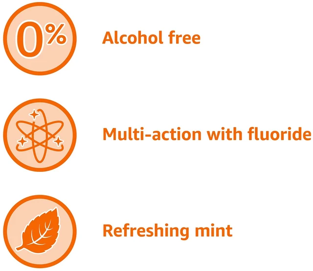 Alt view image 4 of 5 - Amazon Basics Fluoride Mouthwash for Adults, Anticavity, Alcohol-Free, Bad Breath Control, Strengthens Teeth, Refreshing Mint Flavor, 1 Liter