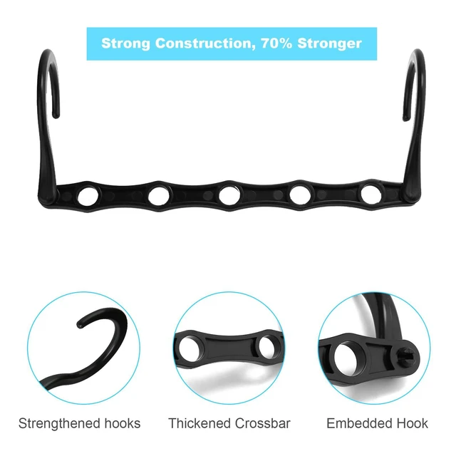 Alt view image 2 of 7 - 10 Pack Space Saving Hangers Closet Organizer and Storage for Clothes, Black