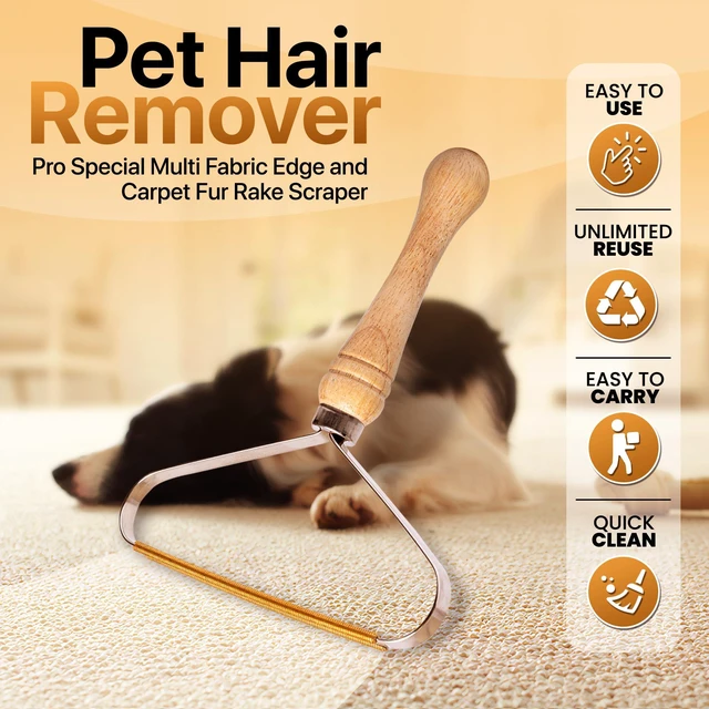 Alt view image 4 of 6 - 1-Pack Pet Hair Removal Tool, Carpet Rake and Squeegee for Pet Hair, Lint Remover and Hair Scraper for Couch, Rugs, Car Floor Mat - Easy to Clean Fuzz Fur