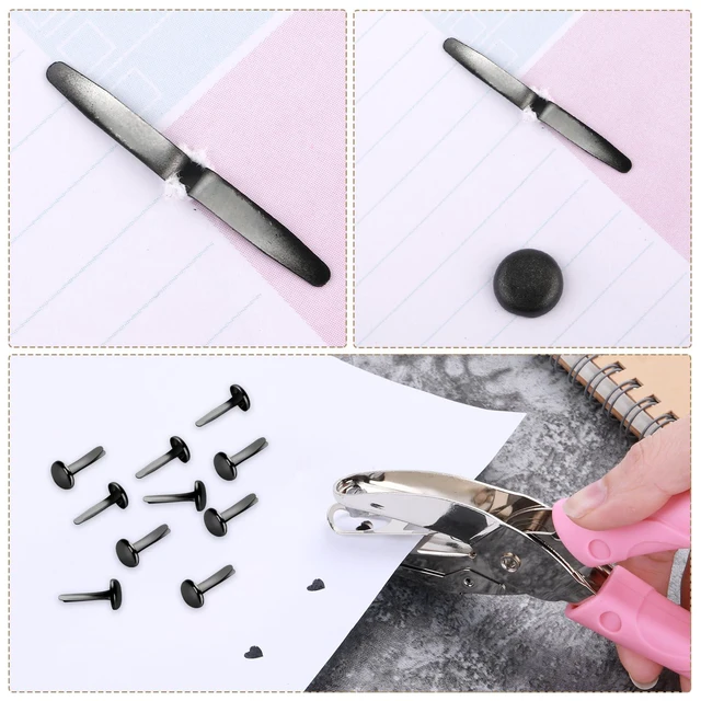 Alt view image 7 of 7 - 100PCS Brass Round Mini Brads for Kids Craft Art School Project Scrapbooking DIY Supplies (Black)