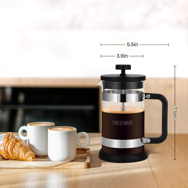 Alt view image 2 of 6 - French Press Coffee Maker 21 oz Thickened Borosilicate Glass