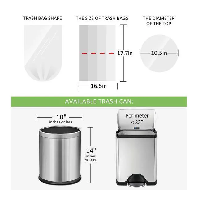 Alt view image 7 of 7 - 180 Counts 2 Gallon Small Clear Strong Trash Bags by RayPard, Fit 1.6-2.2 Gal Waste Basket, 6.5-7 Liter for Home Office Kitchen Bathroom Bedroom