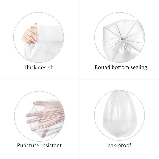 Alt view image 5 of 7 - 180 Counts 2 Gallon Small Clear Strong Trash Bags by RayPard, Fit 1.6-2.2 Gal Waste Basket, 6.5-7 Liter for Home Office Kitchen Bathroom Bedroom