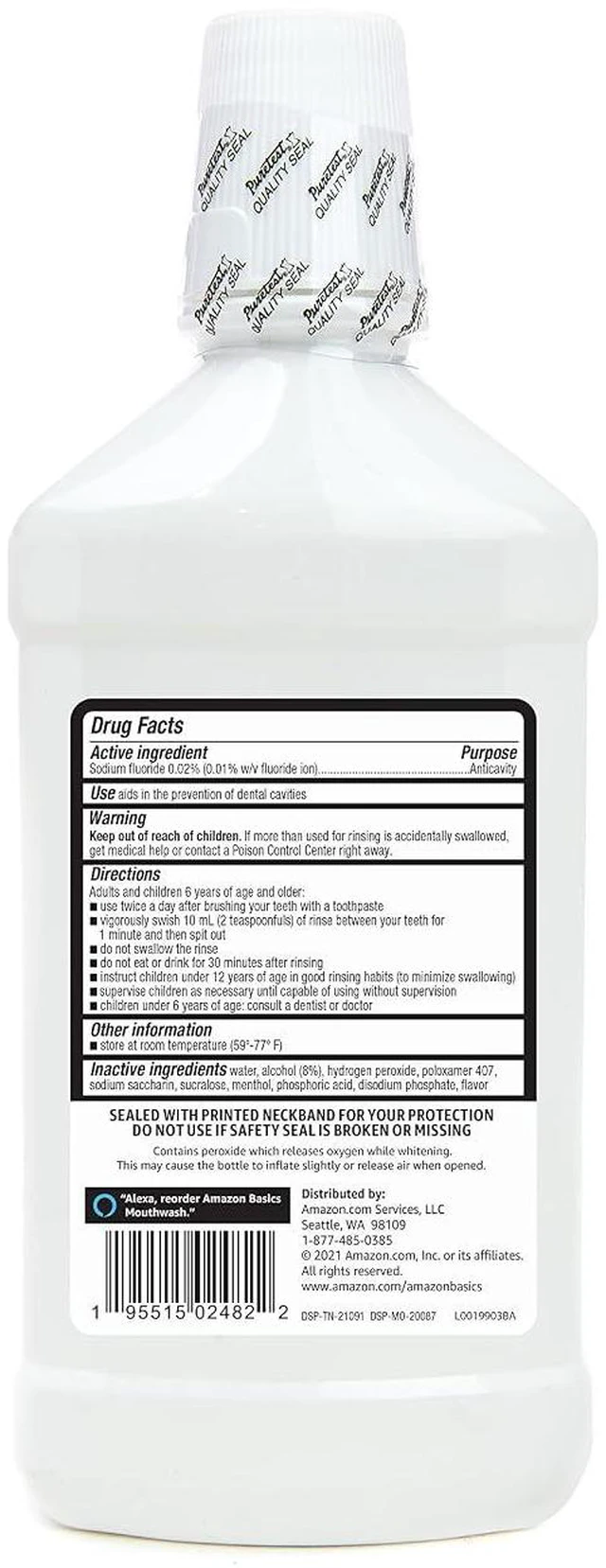 Alt view image 2 of 5 - Amazon Basics Whitening Anticavity Mouthwash, Fresh Mint, 16 fl oz, 1-Pack