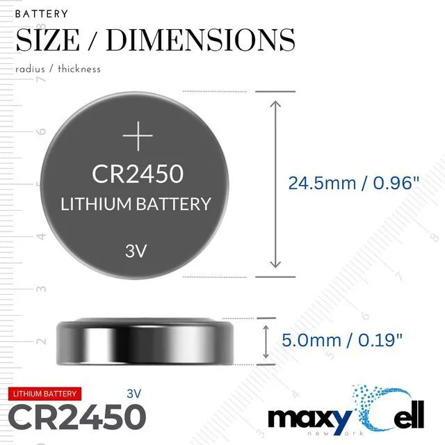 Alt view image 2 of 7 - CR2450 Lithium Coin Cell Battery 3V High-Capacity Long-Lasting Leak-Proof (6 Pack)