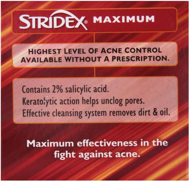 Alt view image 3 of 5 - Stridex Maximum Acne Pads, Alcohol-Free Salicylic Acid for Face, 55 Ct