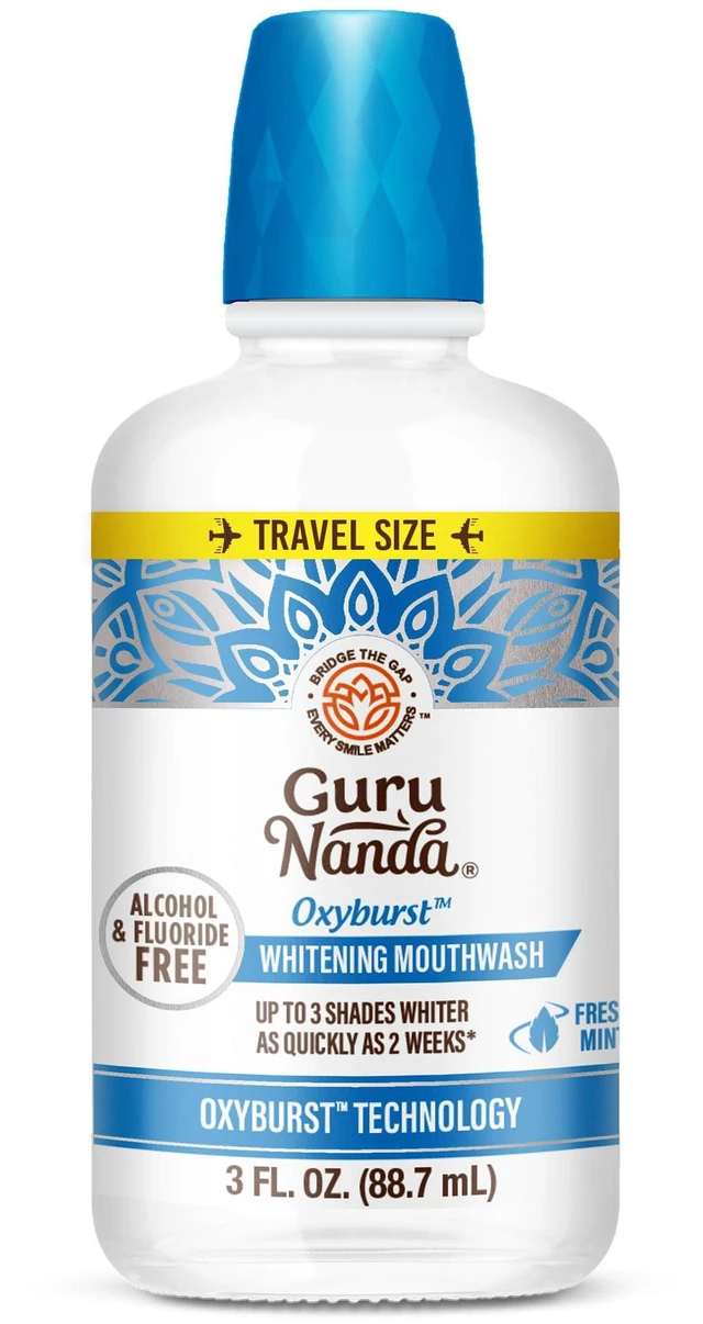 Main image of GuruNanda Travel Mouthwash Teeth Whitening with Hydrogen Peroxide Mint 3oz