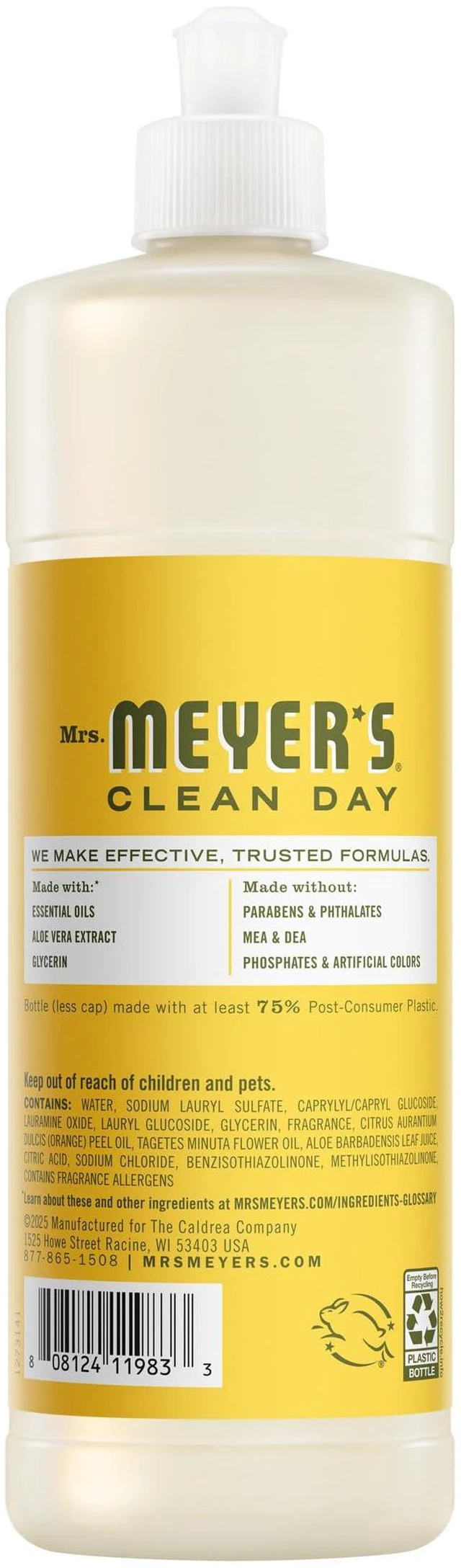 Alt view image 6 of 6 - Mrs. Meyer's Clean Day Dandelion Scent Liquid Dish Soap, 16 Fl Oz Bottle