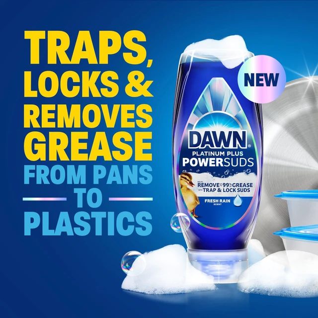Alt view image 7 of 7 - Dawn Platinum Plus PowerSuds Liquid Dish Soap, 17.4oz, EZ-Squeeze Bottle