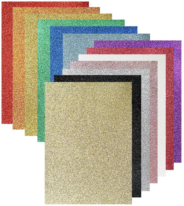 Main image of Sukh 20pcs Glitter Cardstock Paper A4 250GSM 14 Colors for Halloween, Christmas, Valentines, Wedding, Birthday, DIY, Scrapbook, Gift Wrap