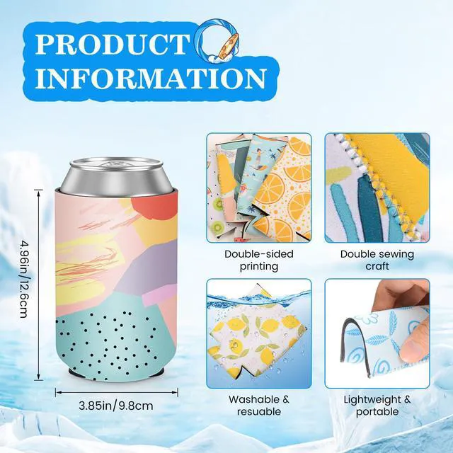 Alt view image 4 of 7 - Insulated Neoprene Can Cooler Sleeves, 12 Pack