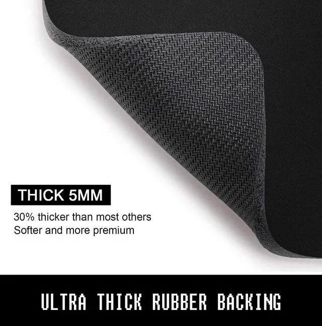 Alt view image 4 of 6 - Black Mouse Pad, 8 x 10 Inch, 5 mm Thick, Anti-Slip Rubber, Stitched Edges, 30% Thicker, Modern Design, Square, for Gaming, Office, Laptop, PC, Women & Men