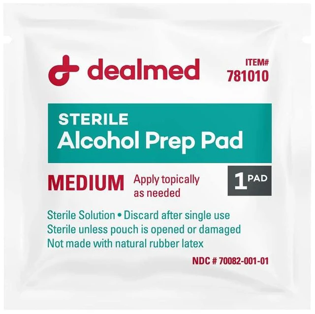 Alt view image 3 of 6 - Dealmed Alcohol Prep Pads 70% Alcohol Sterile Wipes 200 Count