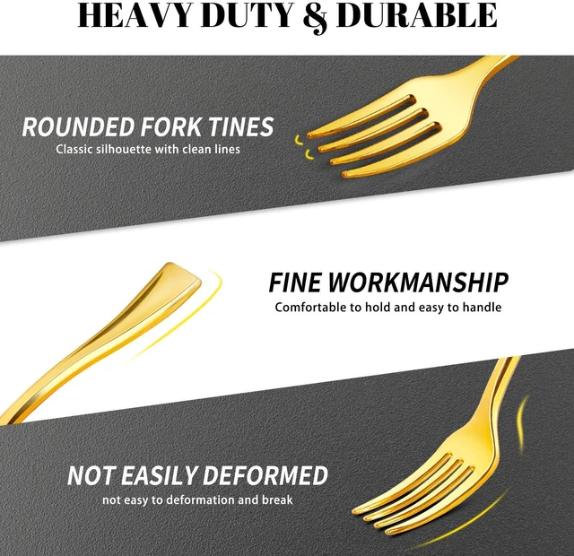 Alt view image 4 of 6 - Mini Gold Forks for Desserts 100CT 4-Inch