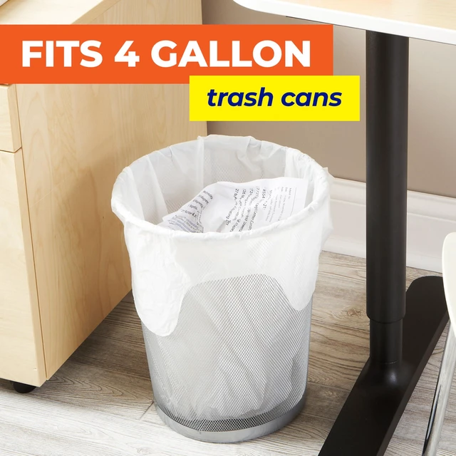 Alt view image 2 of 6 - Hefty Essentials 4 Gallon Trash Bags White Fresh Linen Scent 52 Count