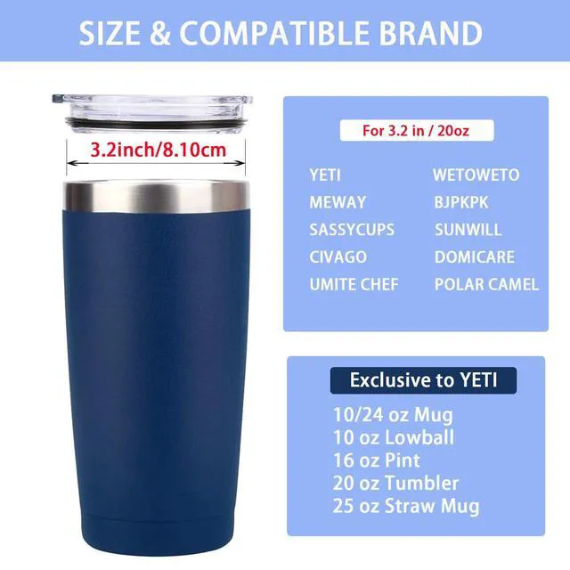 Alt view image 3 of 7 - Yeti Tumbler Lid Replacement, 2 Pack, 20 oz