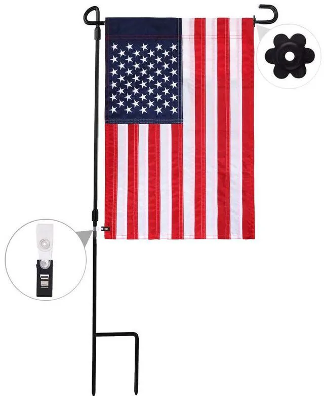 Alt view image 3 of 4 - 10-Pack Garden Flag Rubber Stoppers & Adjustable Anti-Wind Clips for Flag Poles