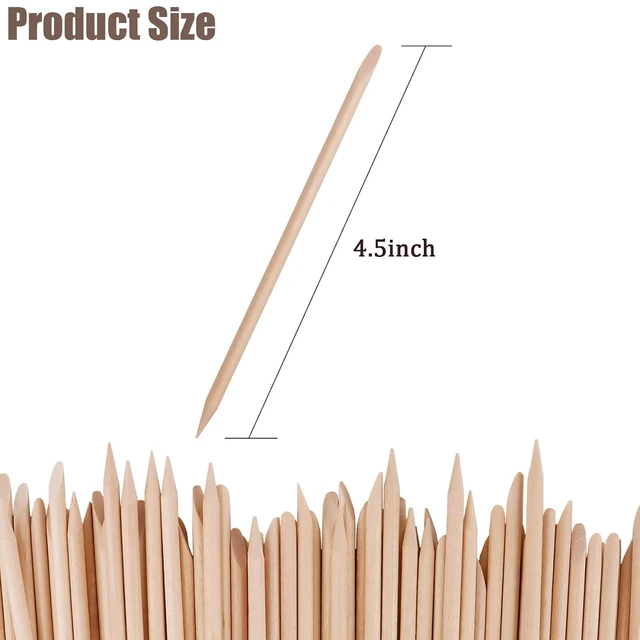 Alt view image 5 of 5 - 100Pcs Orange Wood Nail Sticks 4.5Inch Dual-Headed Cuticle Pusher and Remover Set Manicure Tools for Home and Salon