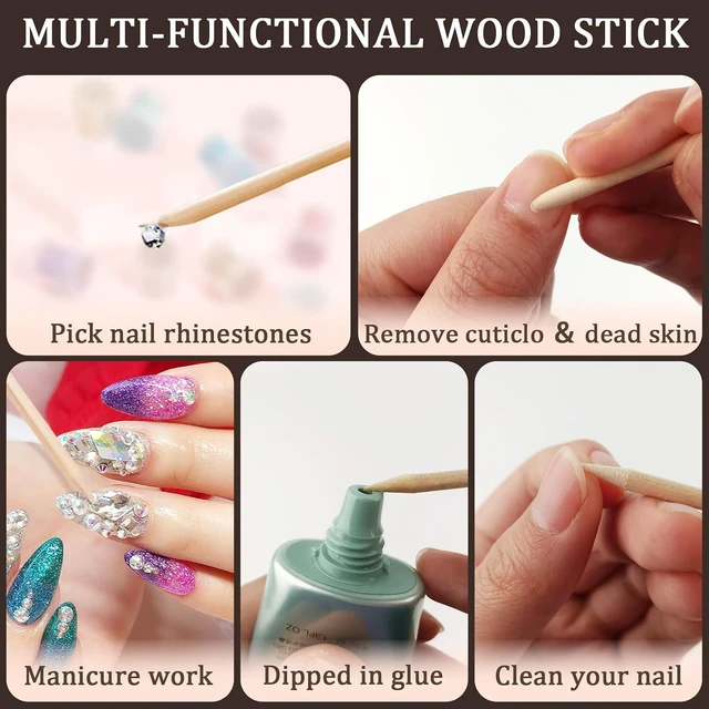 Alt view image 3 of 5 - 100Pcs Orange Wood Nail Sticks 4.5Inch Dual-Headed Cuticle Pusher and Remover Set Manicure Tools for Home and Salon