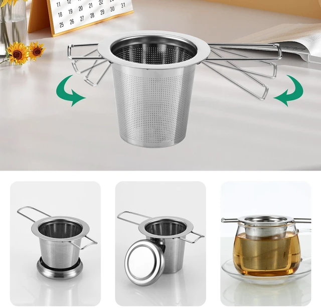 Alt view image 6 of 7 - Stainless Steel Fine Mesh Tea Infuser Strainer for Loose Leaf Tea
