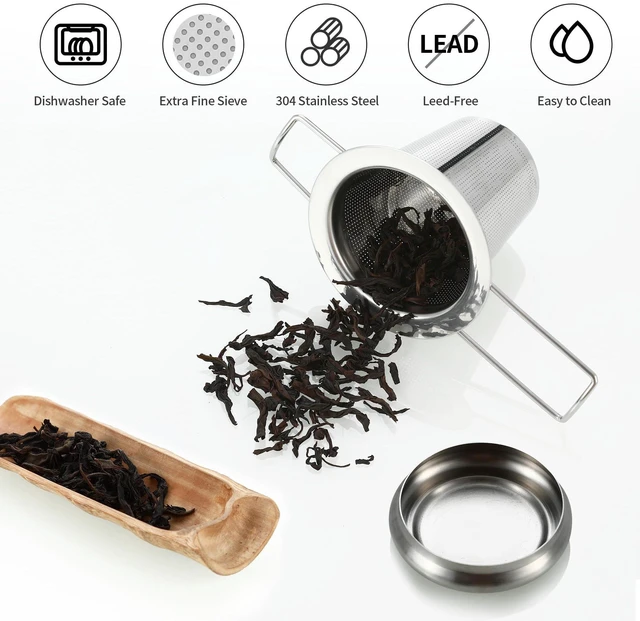 Alt view image 2 of 7 - Stainless Steel Fine Mesh Tea Infuser Strainer for Loose Leaf Tea