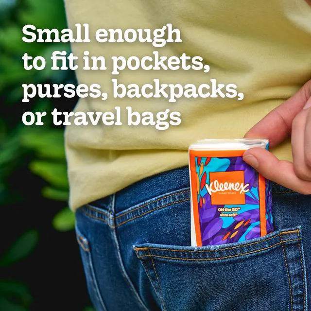 Alt view image 4 of 6 - Kleenex On-The-Go Facial Tissues, 8 Travel Packs, 10 Tissues per Pack