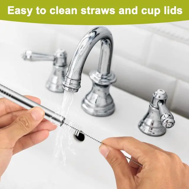 Alt view image 6 of 6 - Owala Water Bottle 24oz 32oz Stainless Steel Straw Replacement, 4pcs with 2 Straw Cleaners