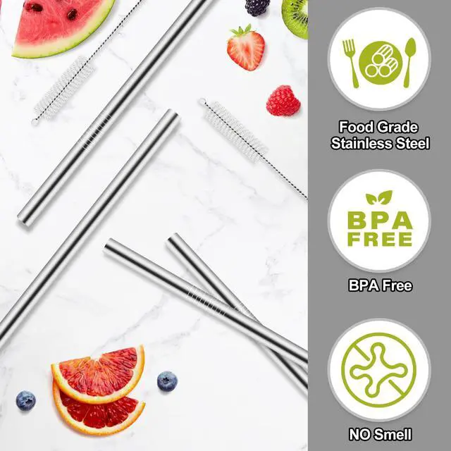 Alt view image 5 of 6 - Owala Water Bottle 24oz 32oz Stainless Steel Straw Replacement, 4pcs with 2 Straw Cleaners