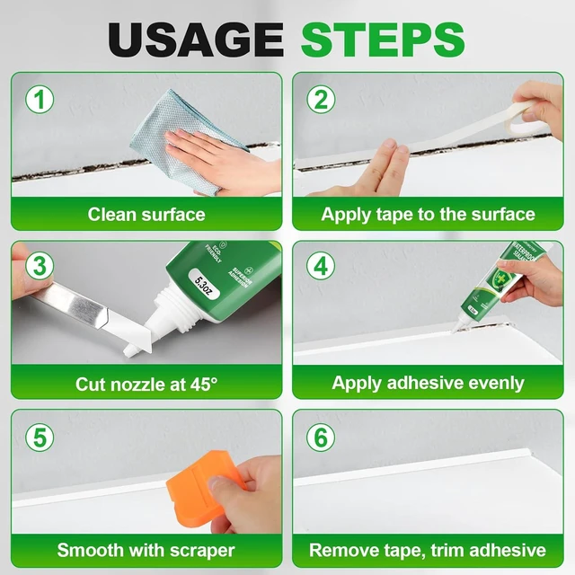 Alt view image 3 of 6 - Silicone Caulk 15.9Fl Oz 3-Pack (5.3Fl Oz Each) Squeeze Tube Waterproof